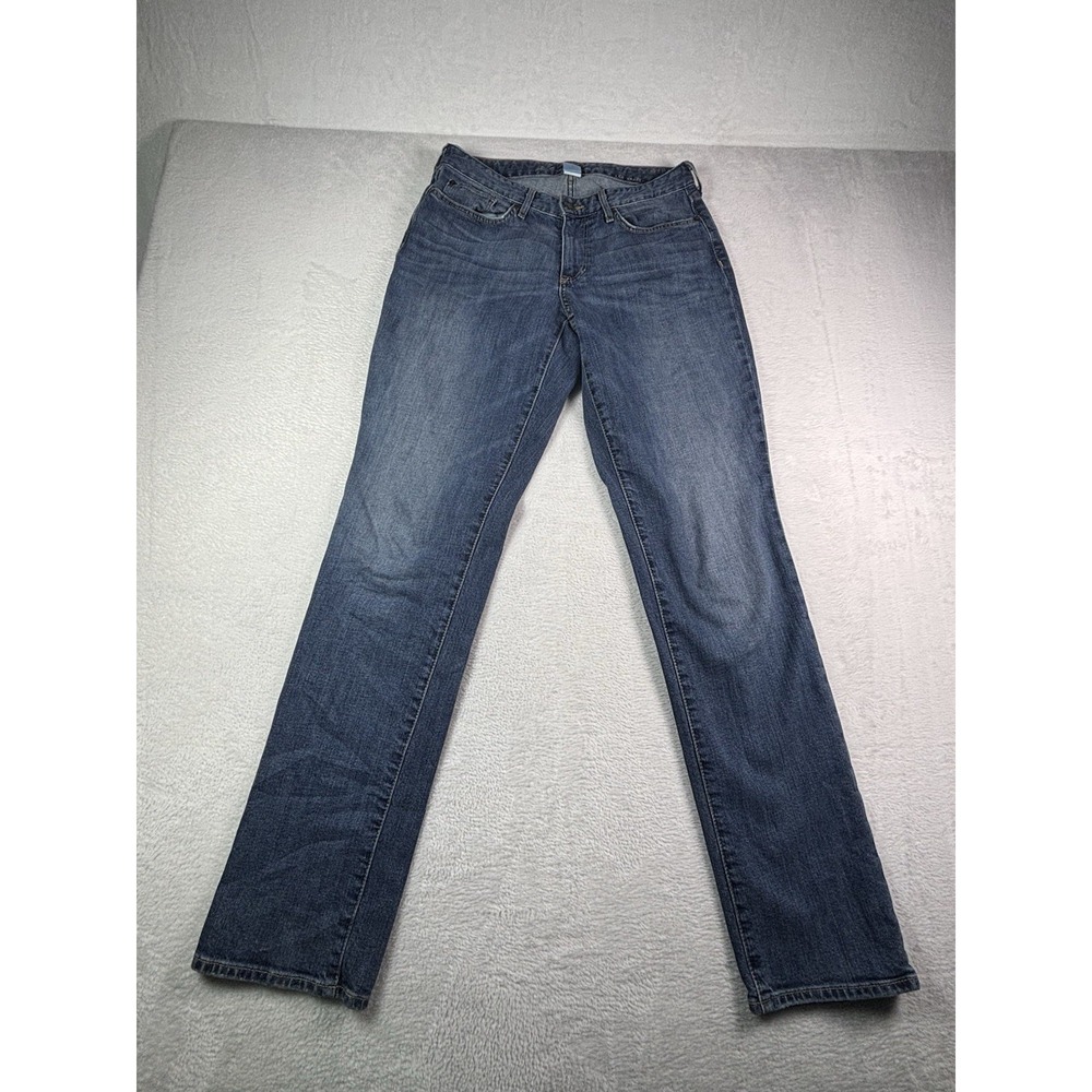 Eddie Bauer Jeans Womens 6 Blue Curvy Straight Stretch Denim Low Rise 31 Inseam